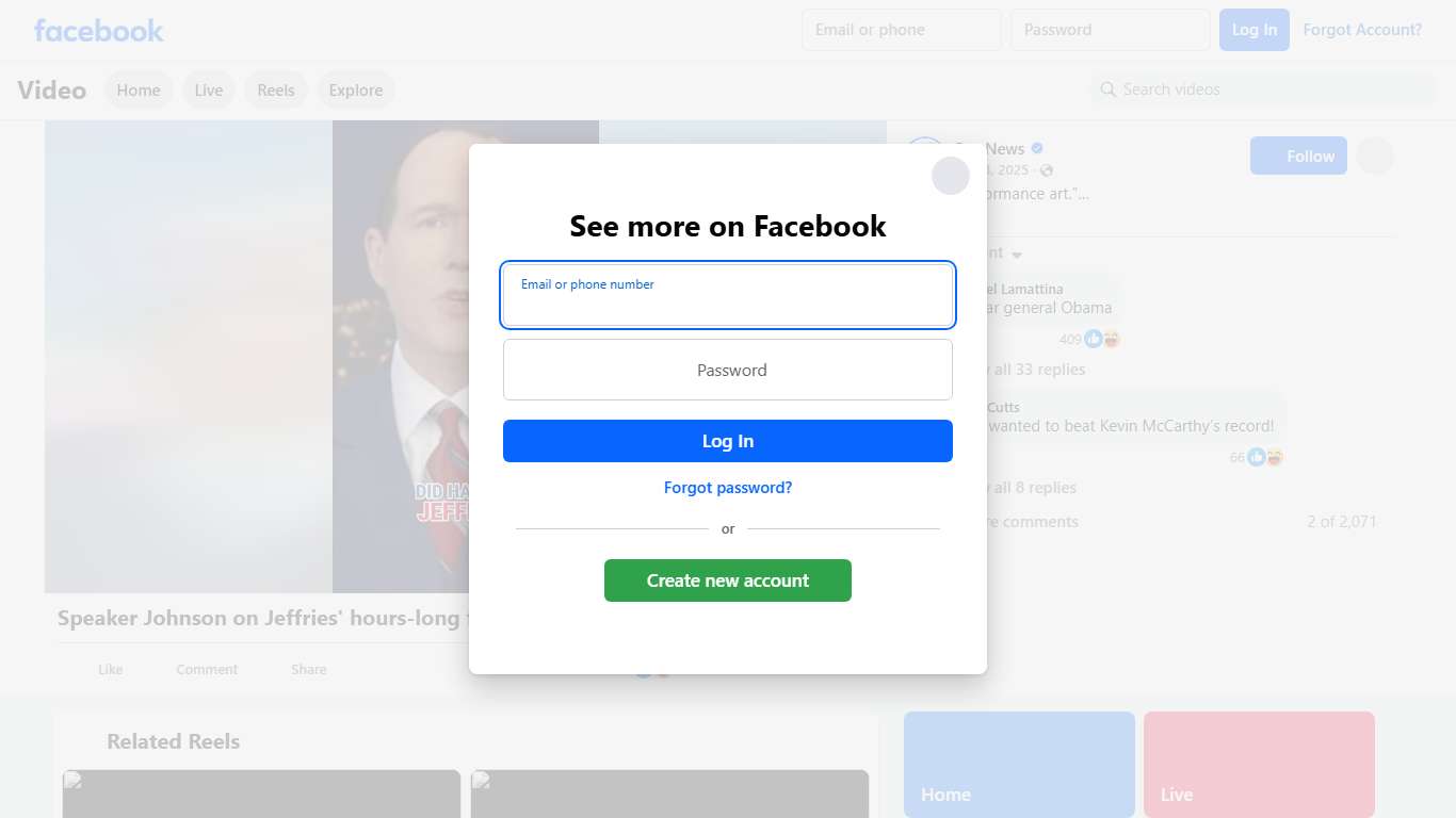 “It was performance art.” Speaker Mike Johnson slams Hakeem Jeffries' hours-long speech on the House floor against the 'big, beautiful bill' as evidence that Democrats don't have a ‘policy or platform’ to stand on. Fox News Facebook